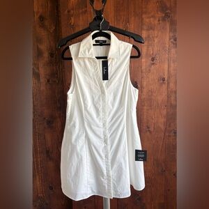 Lulu's Ivory Collared V-Neck Dress